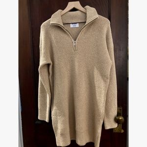 Old Navy - Mock-Neck Quarter-Zip Mini Sweater Shift Dress